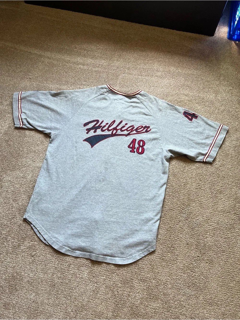 VTG 90’s Tommy Hilfiger Grey Cotton Baseball Jersey